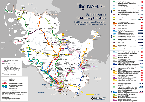 Bahnlinienplan Schleswig-Holstein